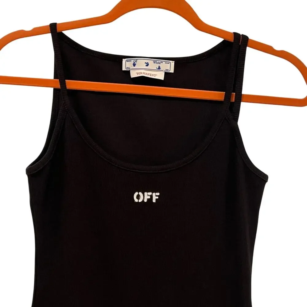 NWT NEW Off White Women Off White Stamp Rib Basic Tank Dress